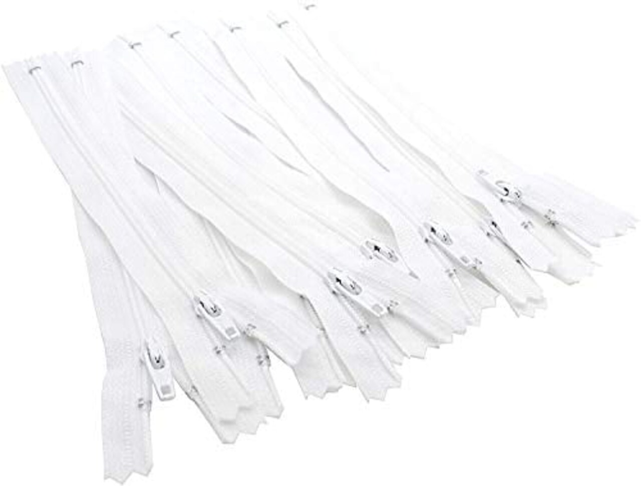 #3 Skirt & Dress White YKK Coil Closed Bottom Zippers for Sewing Craft & Apparel - Made in The United States (12 Zippers Per Pack) (16" Inches)